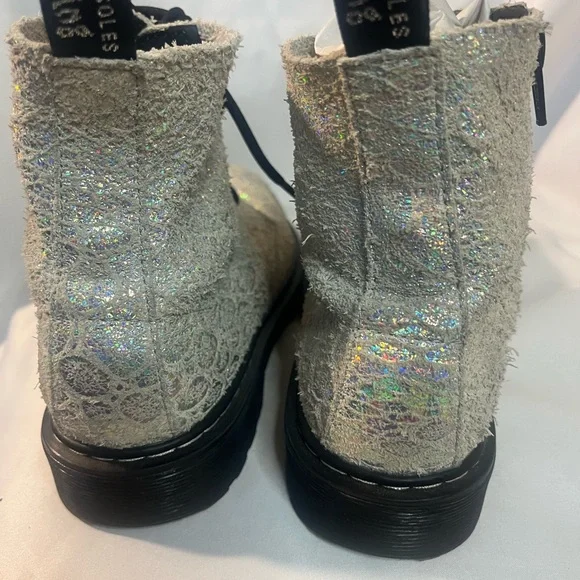 Dr. MARTENS 1460 PASCAL SNAKE METALLIC SUEDE BOOTS 5 w/3 g - Picture 12 of 16